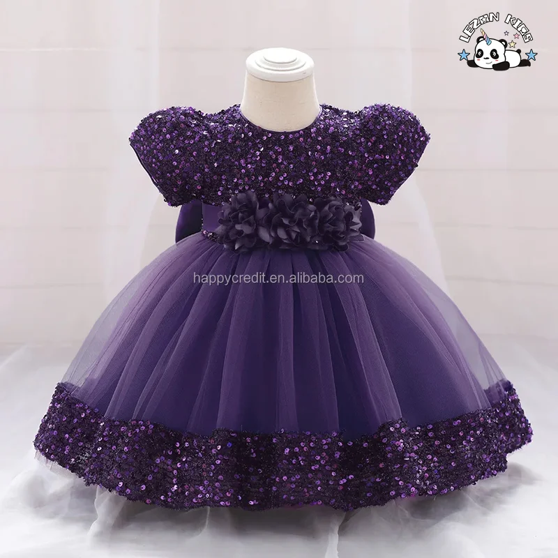LEZONKIDS - Vestido de festa estilo europeu com lantejoulas para meninas de 10 anos, vestido de florista para casamento